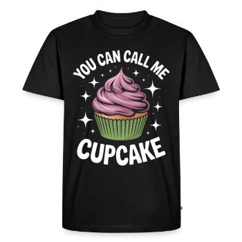 Tu peux m’appeler cupcake - T-shirt Premium bio Homme - noir - Devant - Nico (187cm)
