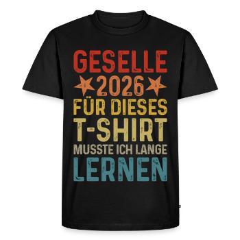 T-shirt Journeyman 2026 indiquant le cadeau d’apprentissage long - T-shirt Premium bio Homme - noir - Devant - Nico (187cm)