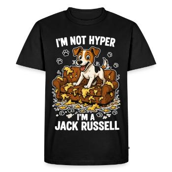 Jack Russell Terrier : Drôle d’Hyperactivité Drôle - T-shirt Premium bio Homme - noir - Devant - Nico (187cm)