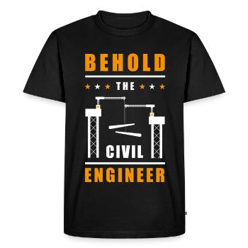 Behold the Civil Engineer - Men's Premium Organic T-Shirt - black - Front - Nico (187cm)