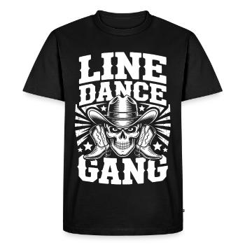 Line Dance Gang Skull Cowboy - Men's Premium Organic T-Shirt - black - Front - Nico (187cm)
