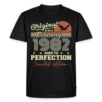 Birthday February 1982 - Men's Premium Organic T-Shirt - black - Front - Nico (187cm)