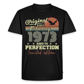 Anniversaire février 1973 - T-shirt Premium bio Homme - noir - Devant - Nico (187cm)