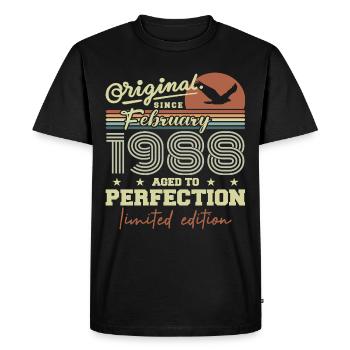 Anniversaire février 1988 - T-shirt Premium bio Homme - noir - Devant - Nico (187cm)