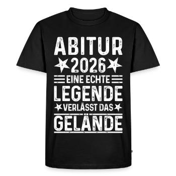 Abitur 2026 Real legend leaves the grounds Abi - Men's Premium Organic T-Shirt - black - Front - Nico (187cm)