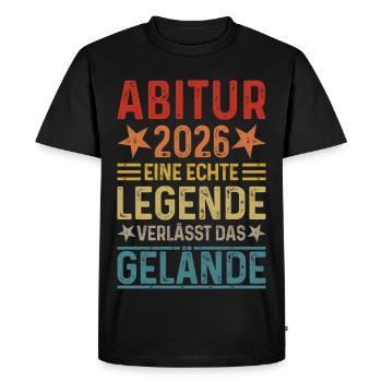 Abitur 2026 A legend leaves the grounds Abi - Men's Premium Organic T-Shirt - black - Front - Nico (187cm)