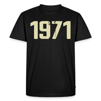 Jubilee 1971 - Men's Premium Organic T-Shirt - black - Front - Nico (187cm)