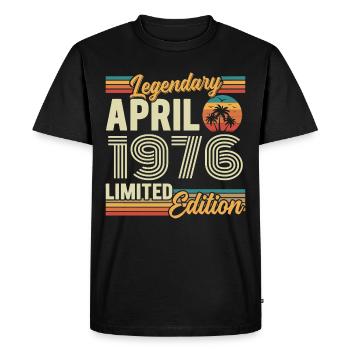 Avril 1976 Cadeau 50e Anniversaire - April 1976 - T-shirt Premium bio Homme - noir - Devant - Nico (187cm)