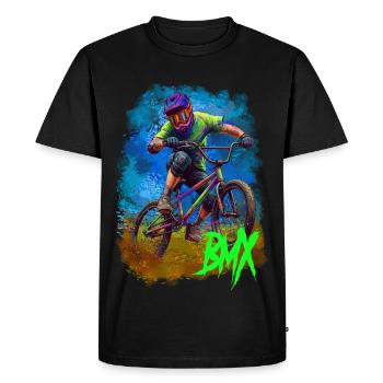 BMX - T-shirt Premium bio Homme - noir - Devant - Nico (187cm)