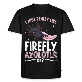 J’adore mon Luciole Axolotl - T-shirt Premium bio Homme - noir - Devant - Nico (187cm)