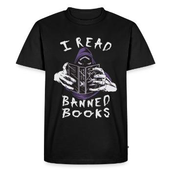 Je lis Forbidden Creepy Creature - T-shirt Premium bio Homme - noir - Devant - Nico (187cm)