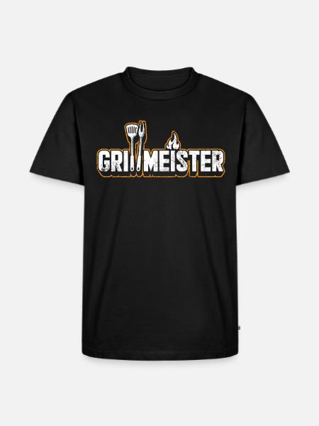 Grillmeister - Männer Premium Bio T-Shirt - Schwarz