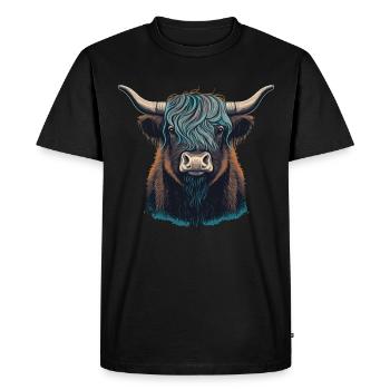 Tête de yak - T-shirt Premium bio Homme - noir - Devant - Nico (187cm)