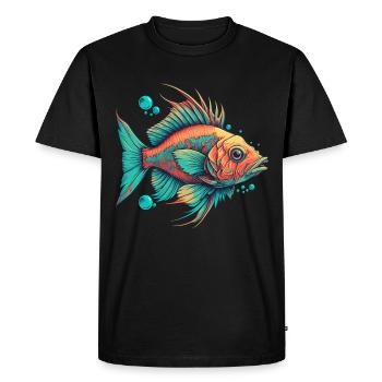 Fish - Men's Premium Organic T-Shirt - black - Front - Nico (187cm)