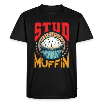 Charming Stud Muffin Graphic Design - Men's Premium Organic T-Shirt - black - Front - Nico (187cm)