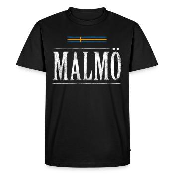 Malmö - T-shirt Premium bio Homme - noir - Devant - Nico (187cm)