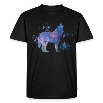 wolf - Men's Premium Organic T-Shirt - black - Front - Nico (187cm)