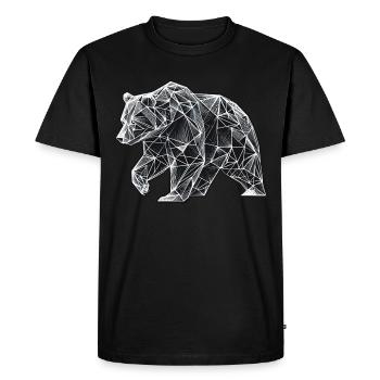 Bear Polygon - Men's Premium Organic T-Shirt - black - Front - Nico (187cm)