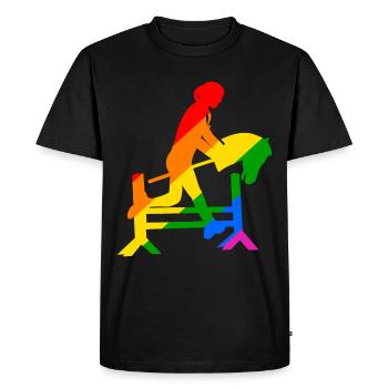 coloré cheval de loisir cheval de loisir hobby horsing - T-shirt Premium bio Homme - noir - Devant - Nico (187cm)