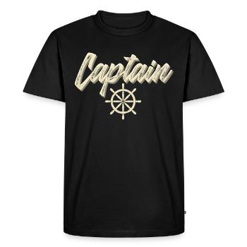 Capitaine Voilier Bateau à moteur Bateau Marin - T-shirt Premium bio Homme - noir - Devant - Nico (187cm)
