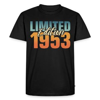 70th birthday Born 1953 70 years - Men's Premium Organic T-Shirt - black - Front - Nico (187cm)