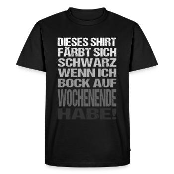 Wochenende Spruch Feierabend Freitag Arbeit Beruf - Männer Premium Bio T-Shirt - Schwarz - Vorne - Nico (187cm)