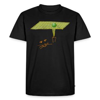 Le Grand Chat Cosmique et l’Espace-Temps - T-shirt Premium bio Homme - noir - Devant - Nico (187cm)