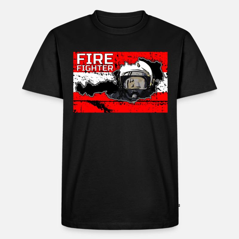 Austrian Firefighter TWO - Männer Premium Bio T-Shirt - Schwarz