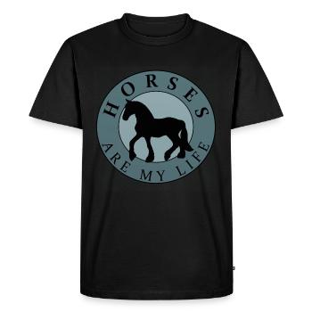 Chevaux, filles femmes, western à cheval, cadeau - T-shirt Premium bio Homme - noir - Devant - Nico (187cm)