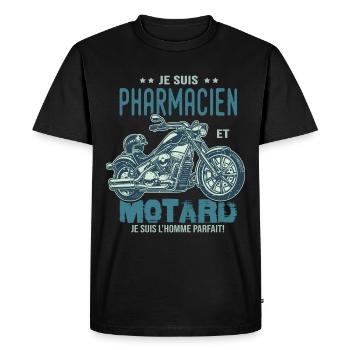 motard le meilleur pharmacien le meilleur - T-shirt Premium bio Homme - noir - Devant - Nico (187cm)