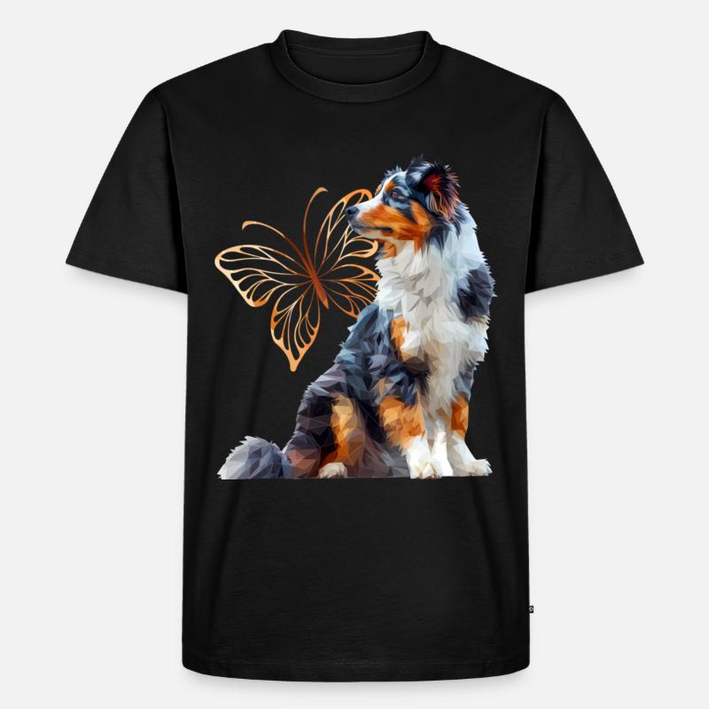 Englisches Schäferhund - Männer Premium Bio T-Shirt - Schwarz