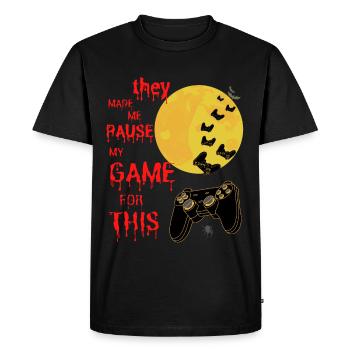 conception de joueurs d’Halloween. Maillot de nerd du jeu - T-shirt Premium bio Homme - noir - Devant - Nico (187cm)