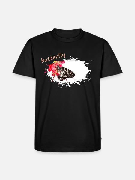 butterfly - Männer Premium Bio T-Shirt - Schwarz