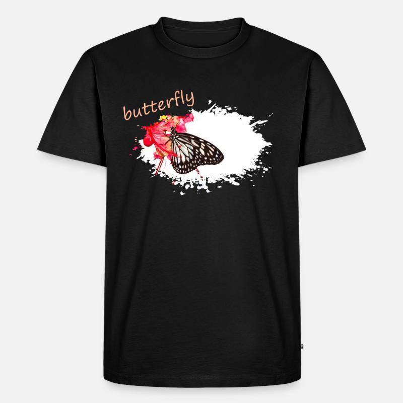 butterfly - Männer Premium Bio T-Shirt - Schwarz