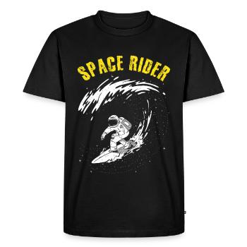 Surf Astronaute Space Rider Surfer - T-shirt Premium bio Homme - noir - Devant - Nico (187cm)