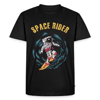 Surf Astronaute Space Rider Surfer - T-shirt Premium bio Homme - noir - Devant - Nico (187cm)