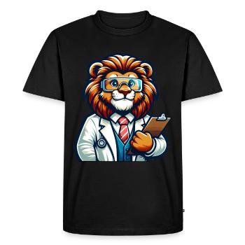 Scientifique Lion mignon - T-shirt Premium bio Homme - noir - Devant - Nico (187cm)