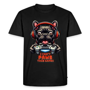 Chemise Gamers Bouledogue Français Gaming Jonk - T-shirt Premium bio Homme - noir - Devant - Nico (187cm)