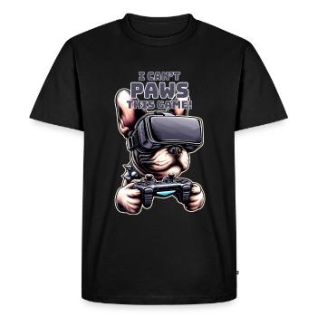 Dogs, French Bulldog video game vr glasses - Men's Premium Organic T-Shirt - black - Front - Nico (187cm)