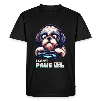 Design cool pour le Shih Tzu et les jeux vidéo - T-shirt Premium bio Homme - noir - Devant - Nico (187cm)