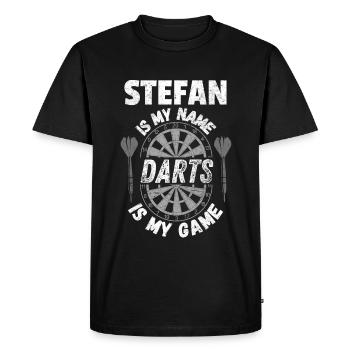 Darts design by Stefan's name. Darts Gifts - Men's Premium Organic T-Shirt - black - Front - Nico (187cm)