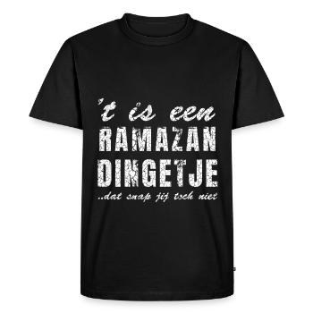 Design de chemise avec texte pour Ramazan - T-shirt Premium bio Homme - noir - Devant - Nico (187cm)