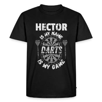T-shirt de fléchettes personnalisé pour Hector - T-shirt Premium bio Homme - noir - Devant - Nico (187cm)