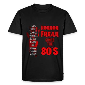 Creepy Horror Freak T-Shirts and Clothing, Horror Fan - Men's Premium Organic T-Shirt - black - Front - Nico (187cm)