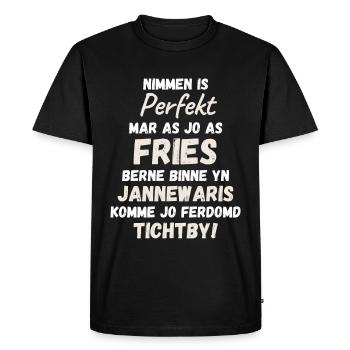 Né en Frise en janvier chemise d’anniversaire - T-shirt Premium bio Homme - noir - Devant - Nico (187cm)