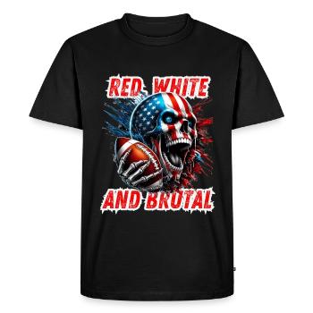 Crâne et football dans un style dynamique - T-shirt Premium bio Homme - noir - Devant - Nico (187cm)