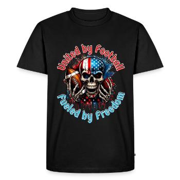 Crâne agressif pour le football américain - T-shirt Premium bio Homme - noir - Devant - Nico (187cm)