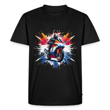 t-shirts de moto résistants patriote néerlandais - T-shirt Premium bio Homme - noir - Devant - Nico (187cm)