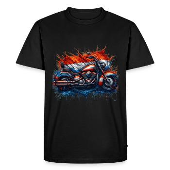 Cool, les motards dessinent le drapeau néerlandais. - T-shirt Premium bio Homme - noir - Devant - Nico (187cm)