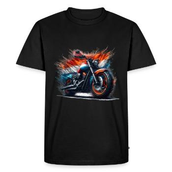 Chemises de moto aux couleurs hollandaises, moto - T-shirt Premium bio Homme - noir - Devant - Nico (187cm)